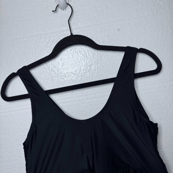 Torrid Womens Plus Sz 1 1X Black Asymmetrical One Piece Swim Dress Bathing Suit - Picture 5 of 12